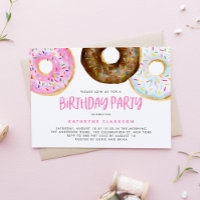 Aquarelle Pink and Chocolate Donuts Anniversaire