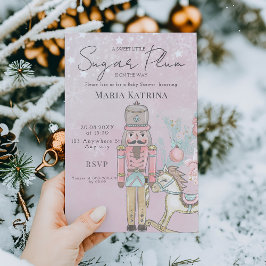 Invitation aquarelle Pink Nutcracker Baby shower Noël