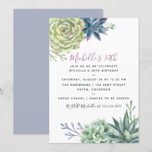 Invitation aquarelle pour anniversaire de tout âge