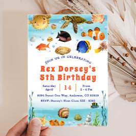 Invitation Aquarelle pour enfants mignonne au bord de la mer