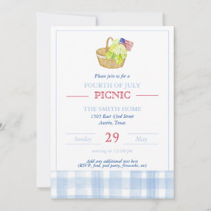 Invitation aquarelle pour pique-nique du 14 juille