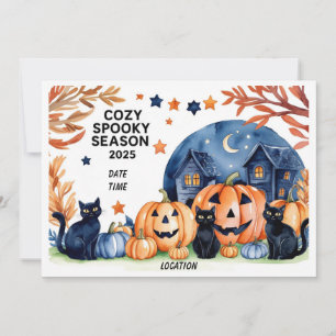 Invitation aquarelle pour une saison cosy et effra