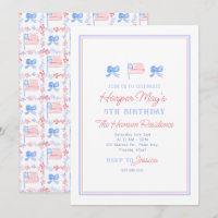 Aquarelle Preppy Patriotic 4 juillet modifiable