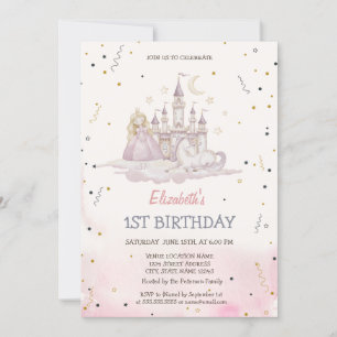 Invitation Aquarelle Princess Castle Pony