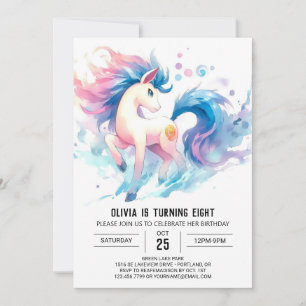 Invitation Aquarelle Printemps Cheval