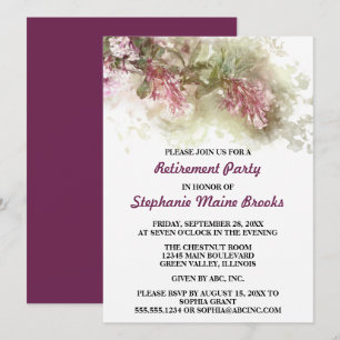 Invitation Aquarelle Purple Jasmine Retraite Party