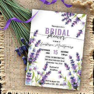 Invitation Aquarelle Purple Lavender Flowers Fête des mariées