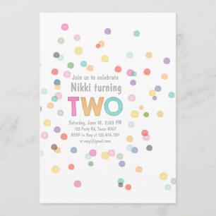 Invitation Aquarelle Rainbow Confetti Anniversaire de la fête