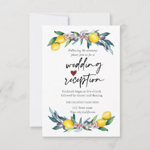 Invitation Aquarelle Réception Olives citrons