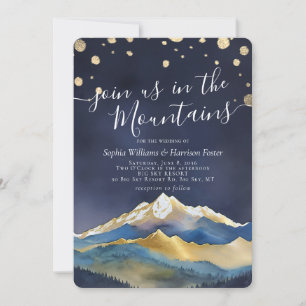 Invitation Aquarelle Rejoignez-Nous Dans Les Montagnes Photo