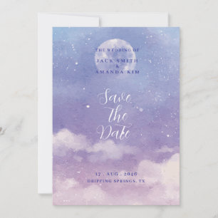 Invitation Aquarelle Roman Lune mariage Enregistrer la date
