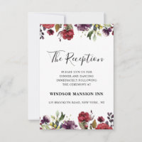 Aquarelle romantique Bourgogne Rouge Blush Rose Fl