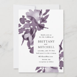 Invitation Aquarelle romantique Floral Améthyste Mariage