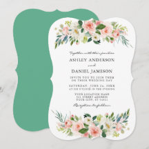 Aquarelle Rose Blush Floral Elégant Neo Mint