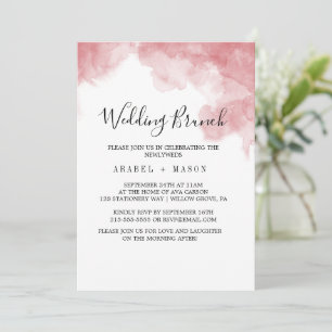 Invitation Aquarelle Rose Blush & Gold Mariage Brunch