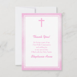 Invitation Aquarelle rose communion