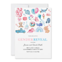 Aquarelle rose et bleu Illustré Genre Reveal