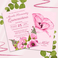 Aquarelle rose Fille Floral Quiceañera