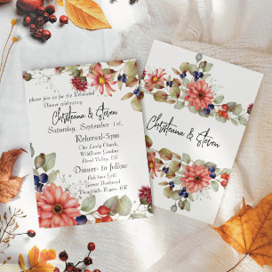 Invitation Aquarelle rose Fleur sauvage