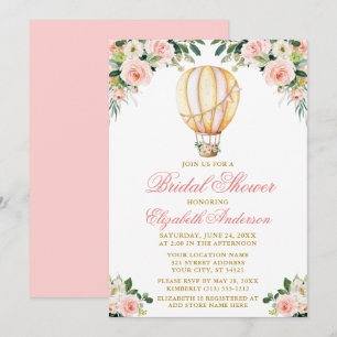 Invitation Aquarelle rose Floral Air Fête des mariées