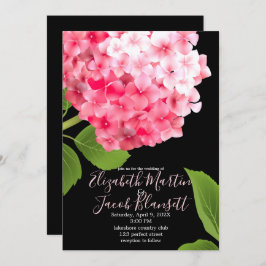 Invitation Aquarelle rose Mariage Hydrangea