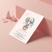 Aquarelle rose mignonne Air Balloon Elephant Baby