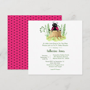 Invitation Aquarelle rose mignonne Baby shower I