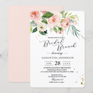 Invitation Aquarelle rose moderne Beauté Fleurs & Feuilles