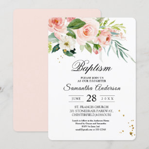 Invitation Aquarelle rose moderne Beauté Fleurs & Feuilles