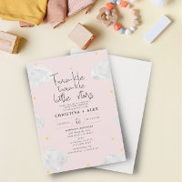 Aquarelle rose nuages Twin Girls Baby shower