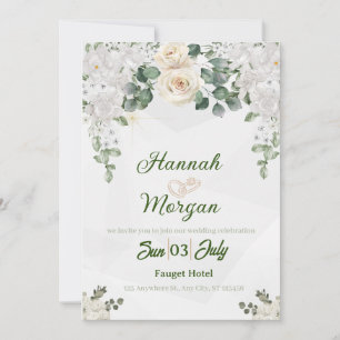 Invitation Aquarelle rose or Fête des mariées florale Brunch