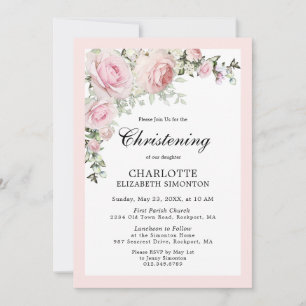 Invitation Aquarelle rose pâle
