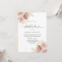 Aquarelle rose pâle Fleurs Belle Fête des mariées