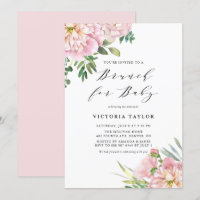 Aquarelle rose pâle Rose Brunch floral pour bébé