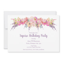 Aquarelle rose pourpre Floral Surprise Anniversair