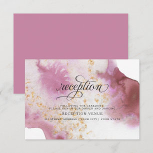 Invitation Aquarelle Rose Quartz Gold Geode BarefootBride™