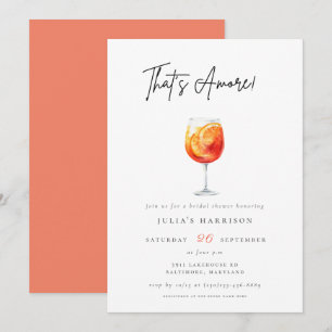 Invitation Aquarelle rose qui est Amore Spritz Fête des marié