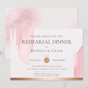 Invitation Aquarelle rose-rose moderne