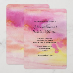 Invitation Aquarelle rose rose rose pâle