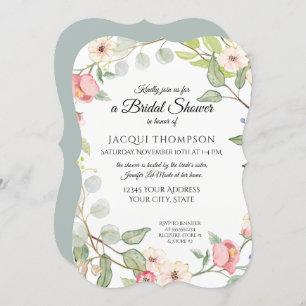 Invitation Aquarelle Rose Sage d'argent de Foliage d'une qual