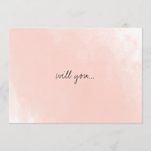 Invitation Aquarelle rose Simple Serez-Vous Ma Femme D'Accuei