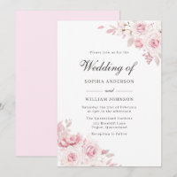 Aquarelle rose vierge très élégante Mariage floral