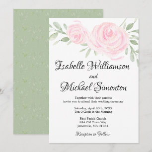 Invitation Aquarelle Roses Roses Roses Roses Roses Rose