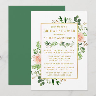 Invitation Aquarelle Roses Roses Roses Roses Verdure Fête des