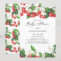 Aquarelle Rouge Cerises Garland Baby shower
