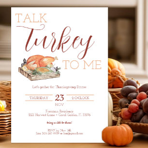 Invitation Aquarelle rustique Automne Turquie Thanksgiving
