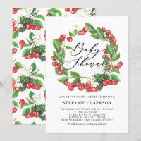 Aquarelle rustique Cerises rouges Baby shower de c