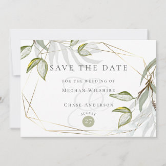 Invitation Aquarelle Rustique Feuillage Sage Poussiéreux Enre