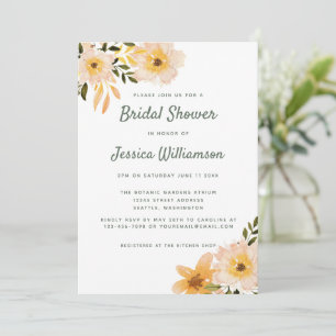 Invitation Aquarelle Rustique Floral Blush Fête des mariées r