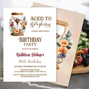 Invitation Aquarelle Rustique Floral Horice fête d'anniversai